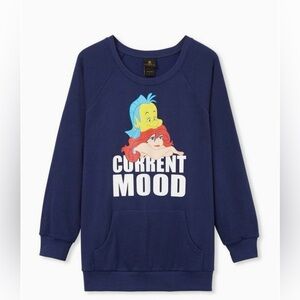 Disney The Little Mermaid Current Mood Navy Fleece Sweatshirt